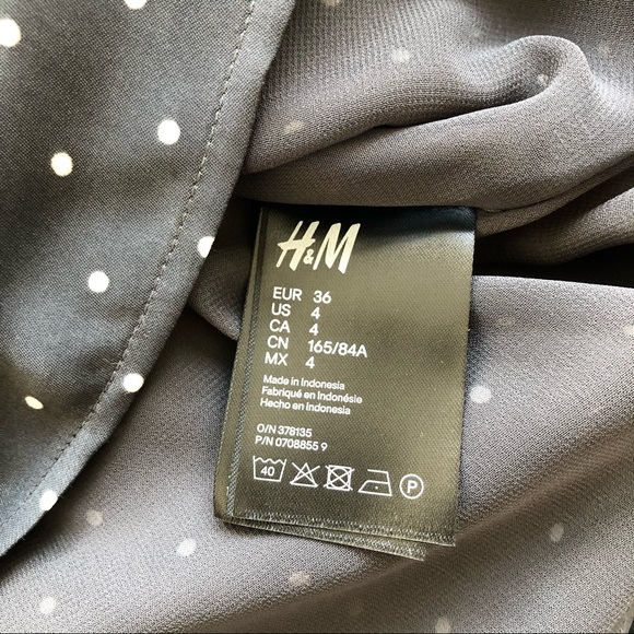 Dark grey long-sleeve polka dot dress - Picture 9 of 10